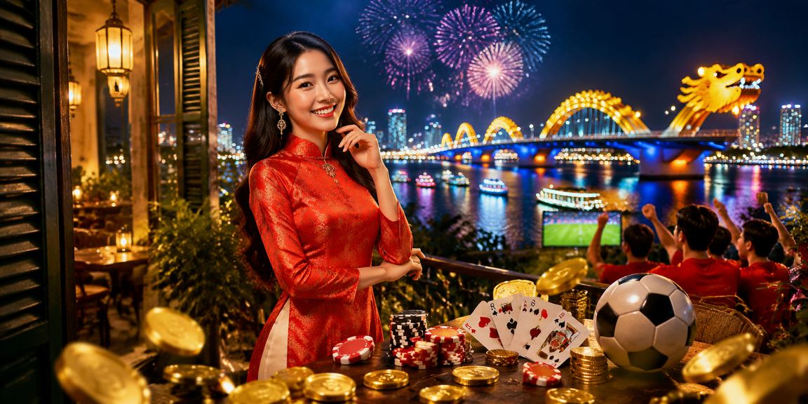 Người chơi mặc áo dài tại Đà Nẵng tham gia trò chơi bài trên điện thoại